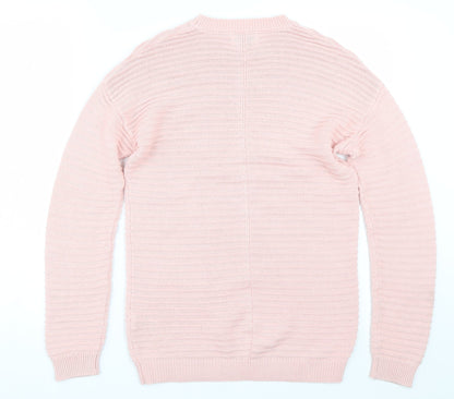 Womens UK Size S Papaya Pink Pullover Jumper