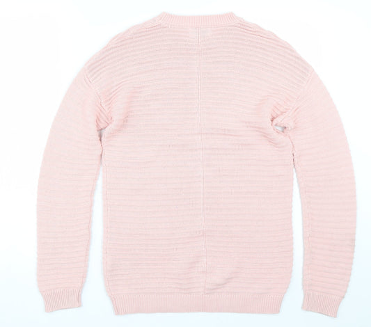 Womens UK Size S Papaya Pink Pullover Jumper