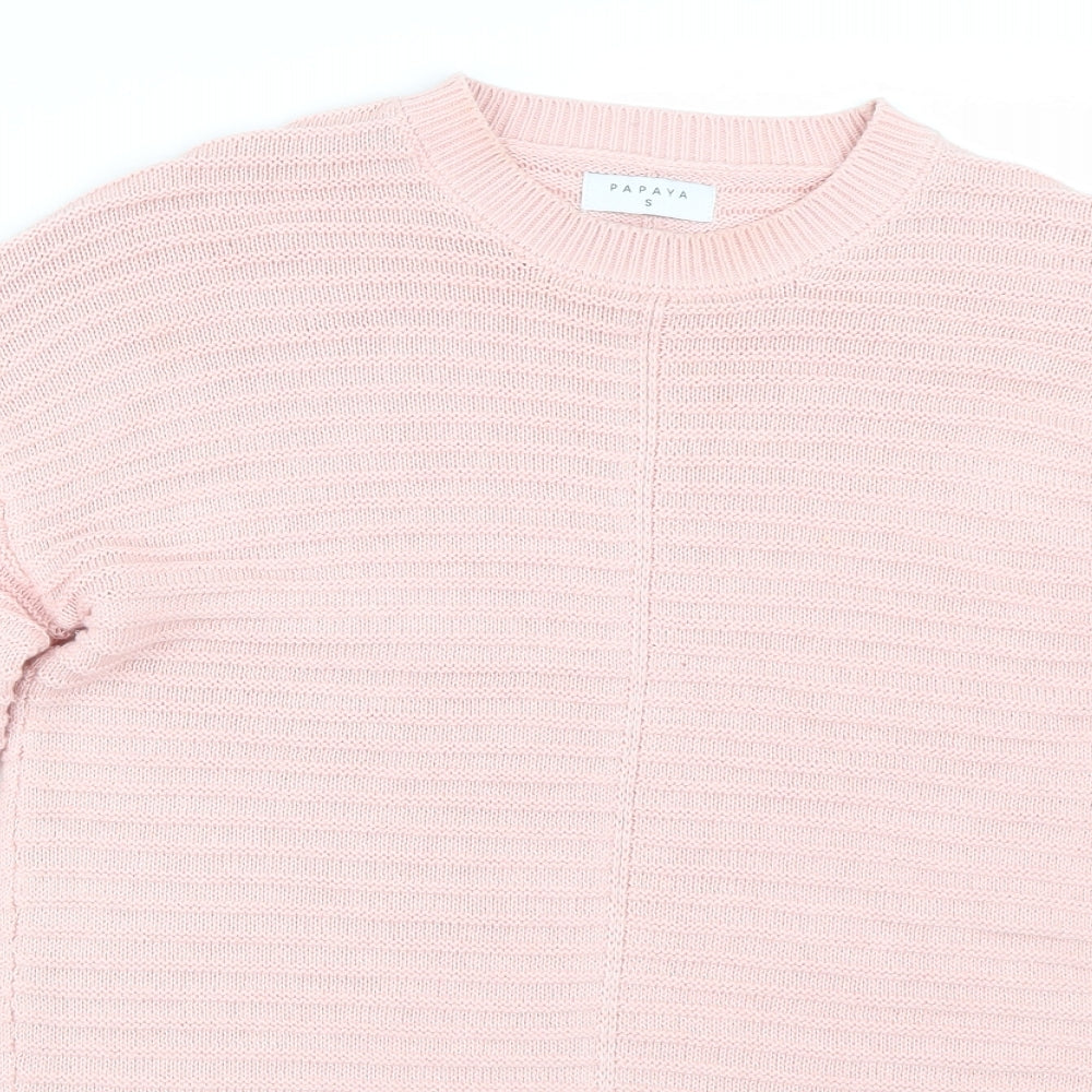 Womens UK Size S Papaya Pink Pullover Jumper