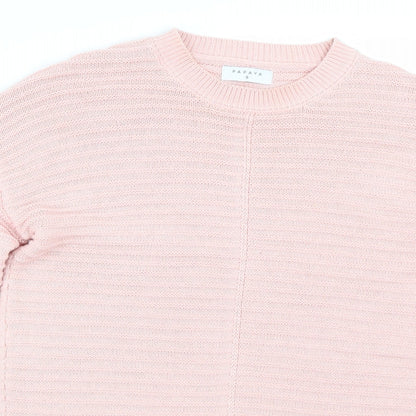 Womens UK Size S Papaya Pink Pullover Jumper