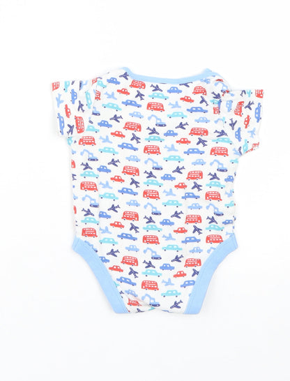Mini Club Baby White   Babygrow One-Piece Size 3-6 Months  - Cars
