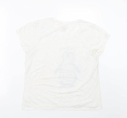 Pep&co Womens White   Top Pyjama Top Size 12  - Penguin