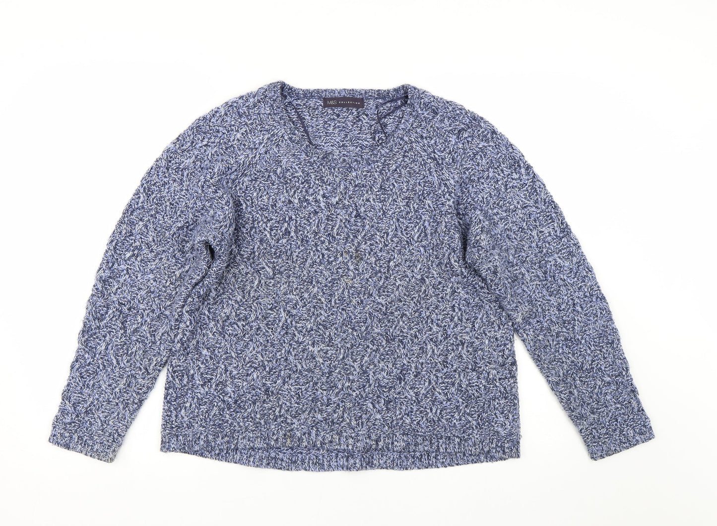 Womens UK Size 14 M&S Blue Pullover Jumper