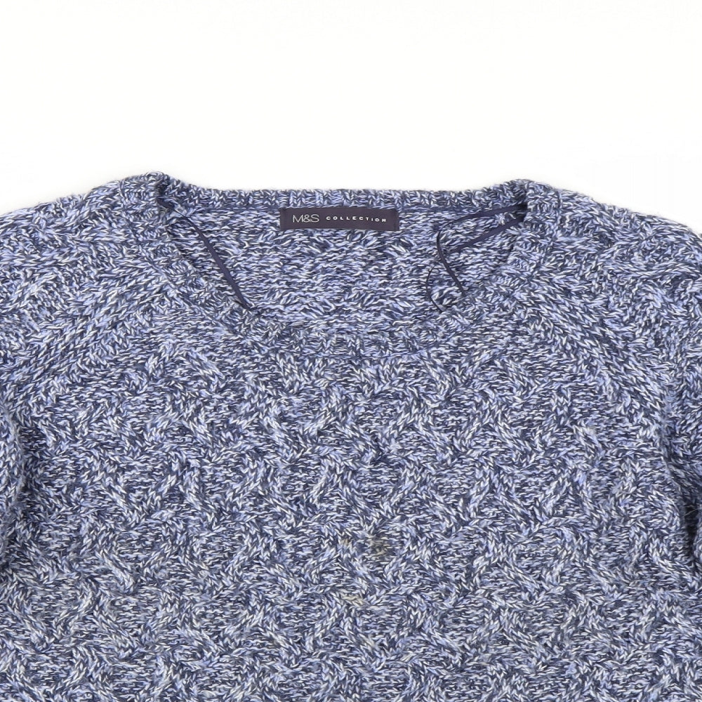Womens UK Size 14 M&S Blue Pullover Jumper