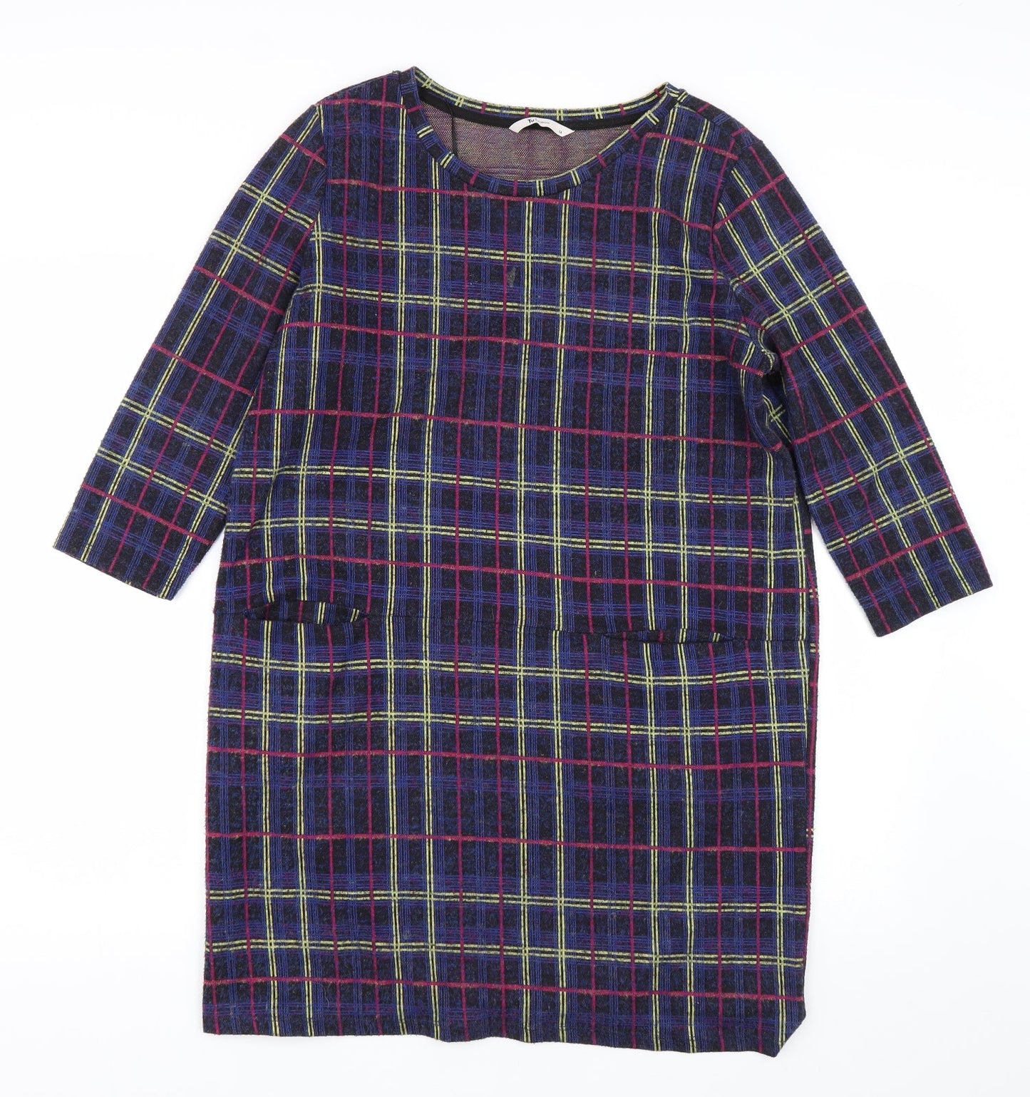 TU Womens Blue Check  T-Shirt Dress  Size 14
