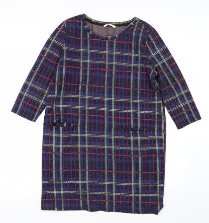 TU Womens Blue Check  T-Shirt Dress  Size 14