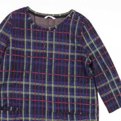 TU Womens Blue Check  T-Shirt Dress  Size 14