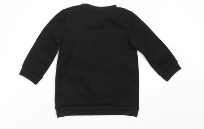 Preworn Girls Black   Pullover Sweatshirt Size 3-4 Years