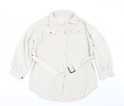 Womens UK Size L Preworn Beige Full Zip Jumper