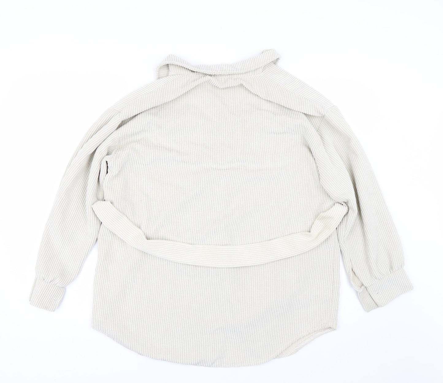 Womens UK Size L Preworn Beige Full Zip Jumper