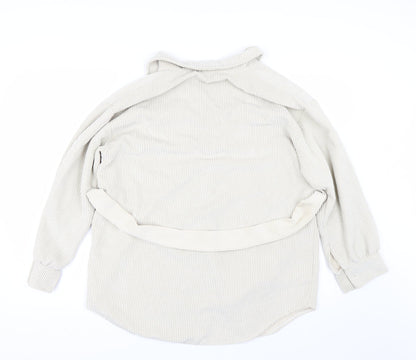 Womens UK Size L Preworn Beige Full Zip Jumper