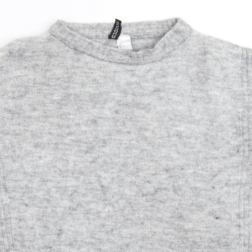 Divided Mens Grey  Knit Pullover Jumper Size S  - Oversized