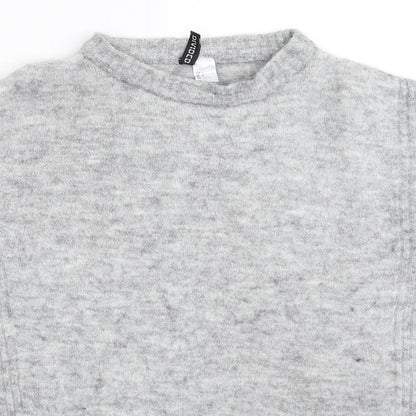 Divided Mens Grey  Knit Pullover Jumper Size S  - Oversized