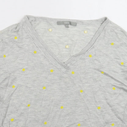 NEXT Womens Grey Polka Dot Knit Pullover Jumper Size 12