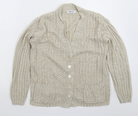 Damart Womens Grey  Knit Cardigan Jumper Size 14