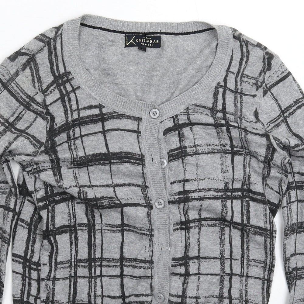 Womens UK Size 8 New Look Grey Cardigan Jumper
