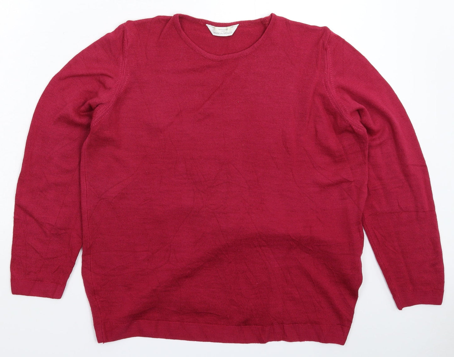 Womens UK Size 16 Marks and Spencer Pink Pullover Jumper