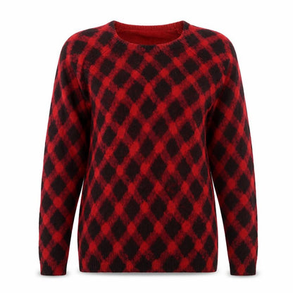 Marks & Spencer Womens Multicoloured Check Knit Pullover Jumper Size 10