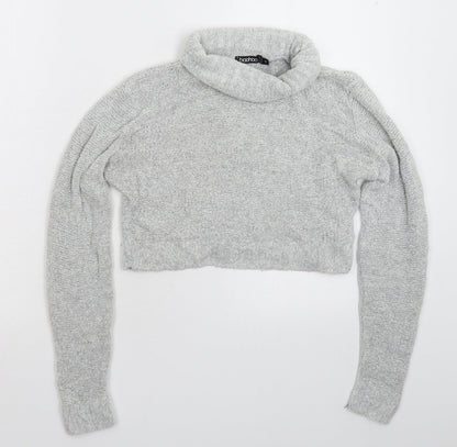 Womens UK Size S Boohoo Grey Pullover Jumper