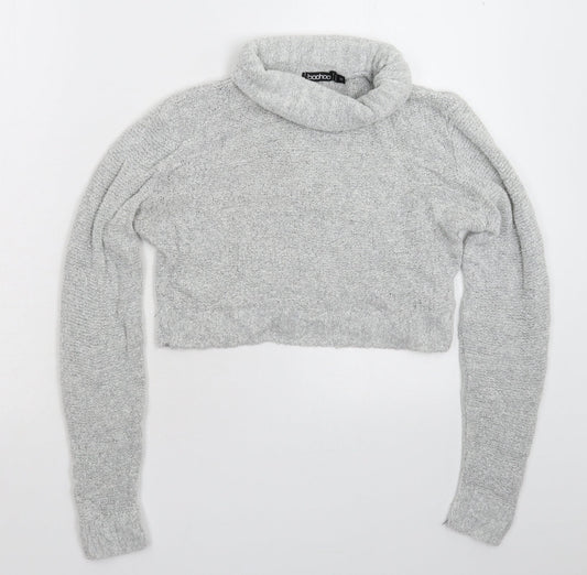 Boohoo Womens Grey  Knit Pullover Jumper Size S