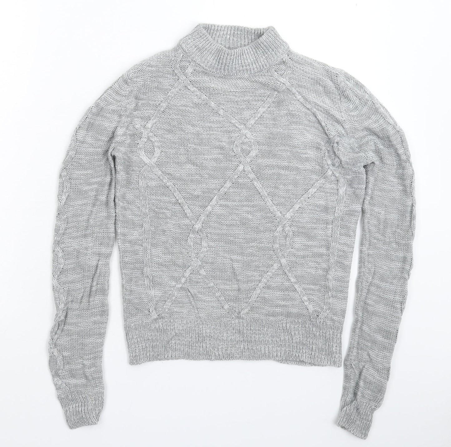 Womens UK Size S Papaya Grey Pullover Jumper