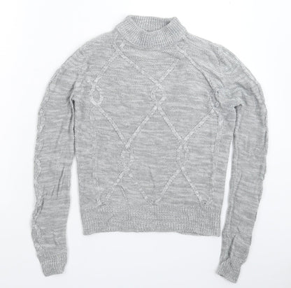 Womens UK Size S Papaya Grey Pullover Jumper