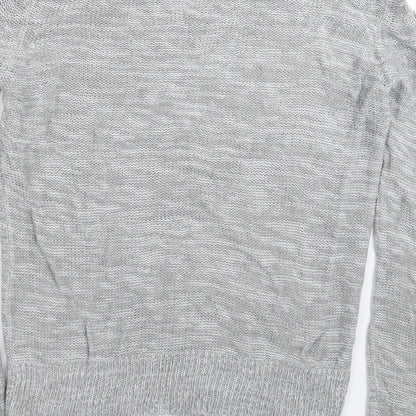 Womens UK Size S Papaya Grey Pullover Jumper
