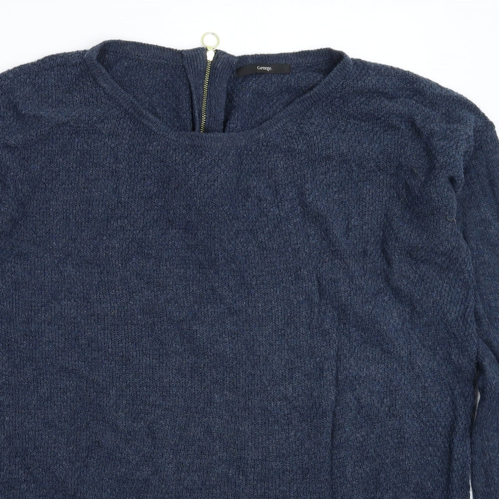 George Womens Blue  Knit Pullover Jumper Size 18