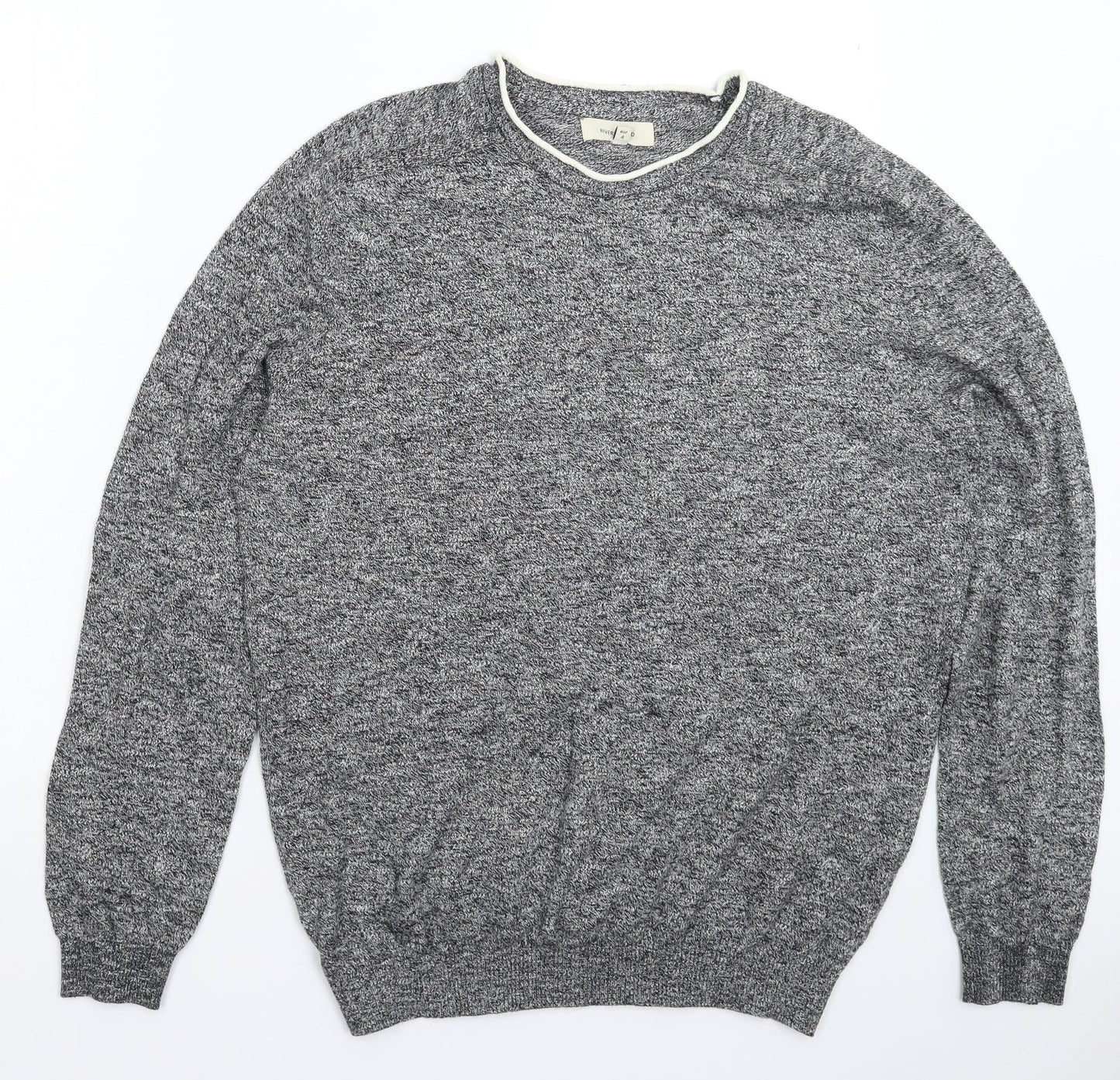 River Island Mens Grey  Knit Pullover Jumper Size L