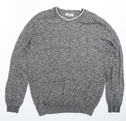 River Island Mens Grey  Knit Pullover Jumper Size L