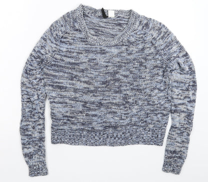 Womens UK Size S Divided Blue Pullover Jumper