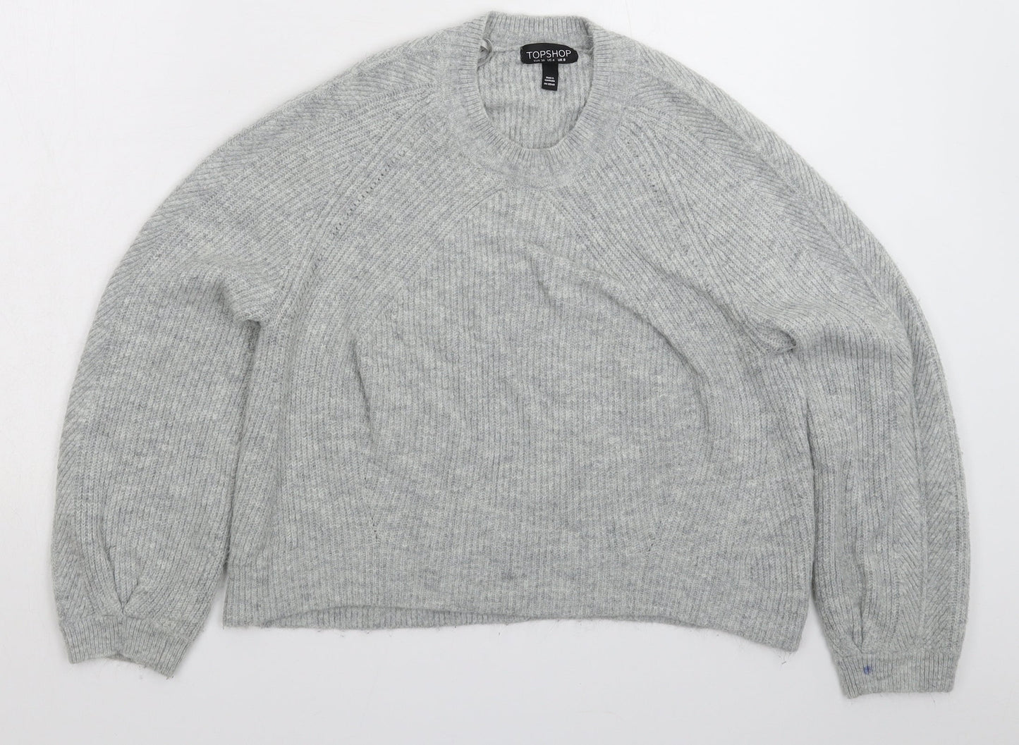 Womens UK Size 8 Topshop Grey Pullover Jumper