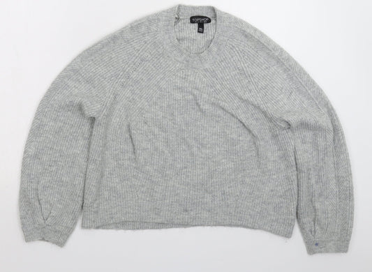 Womens UK Size 8 Topshop Grey Pullover Jumper