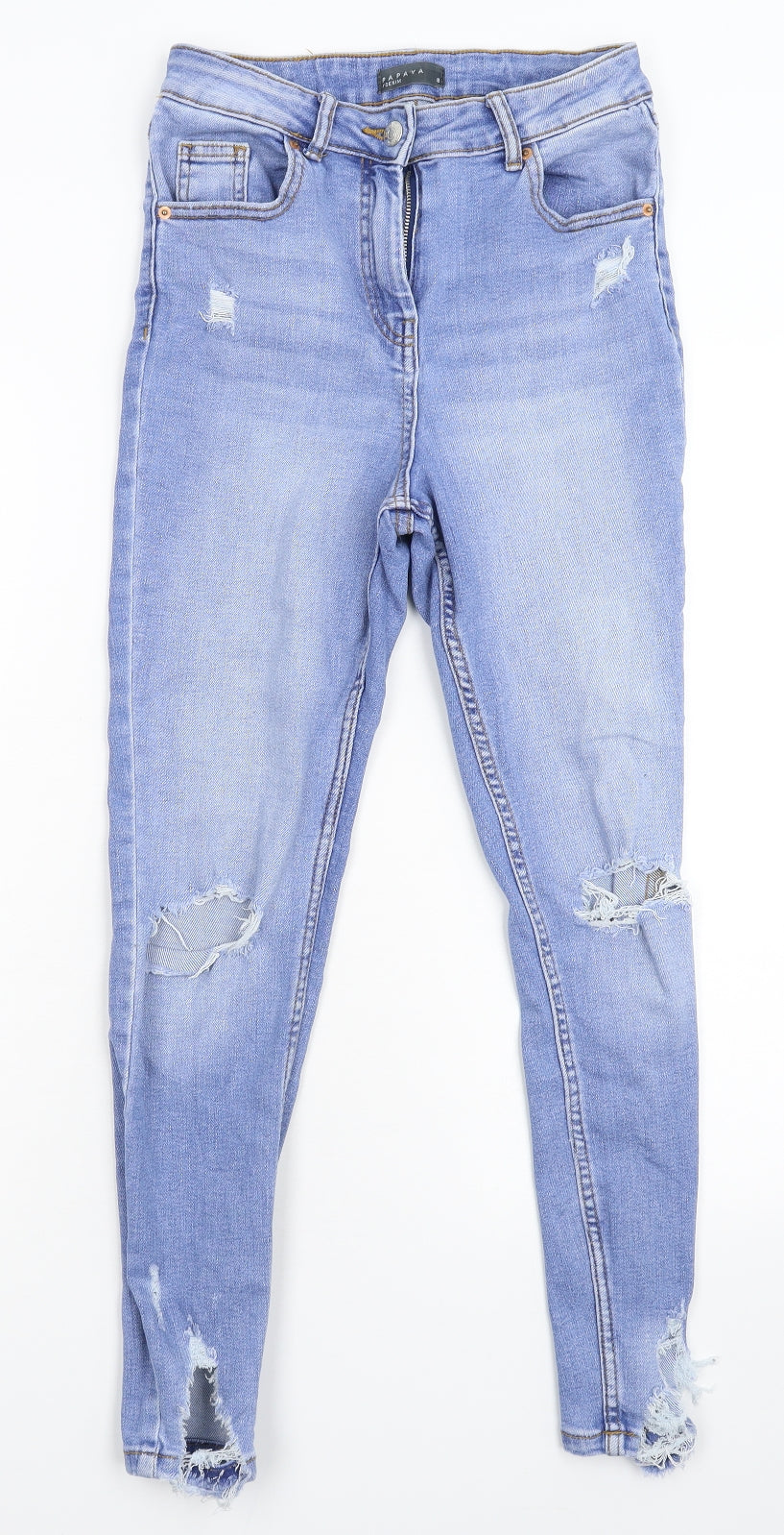 Womens UK Size 8 Papaya Extra-Slim Fit Skinny Blue Jeans