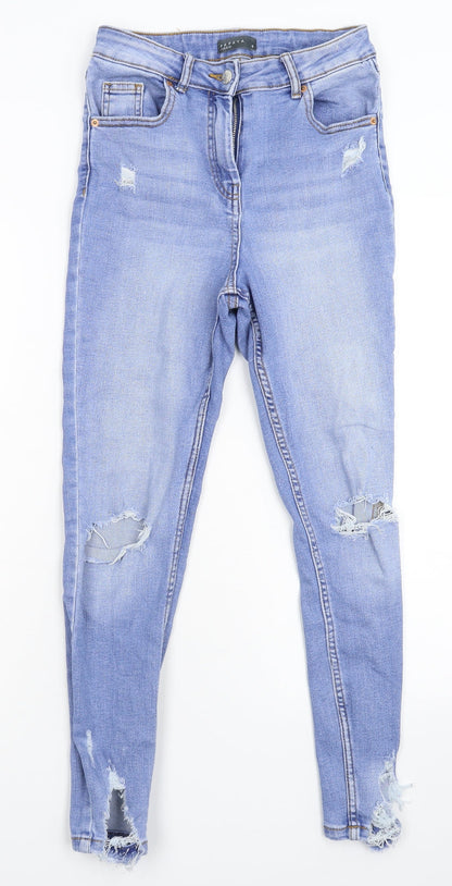 Womens UK Size 8 Papaya Extra-Slim Fit Skinny Blue Jeans