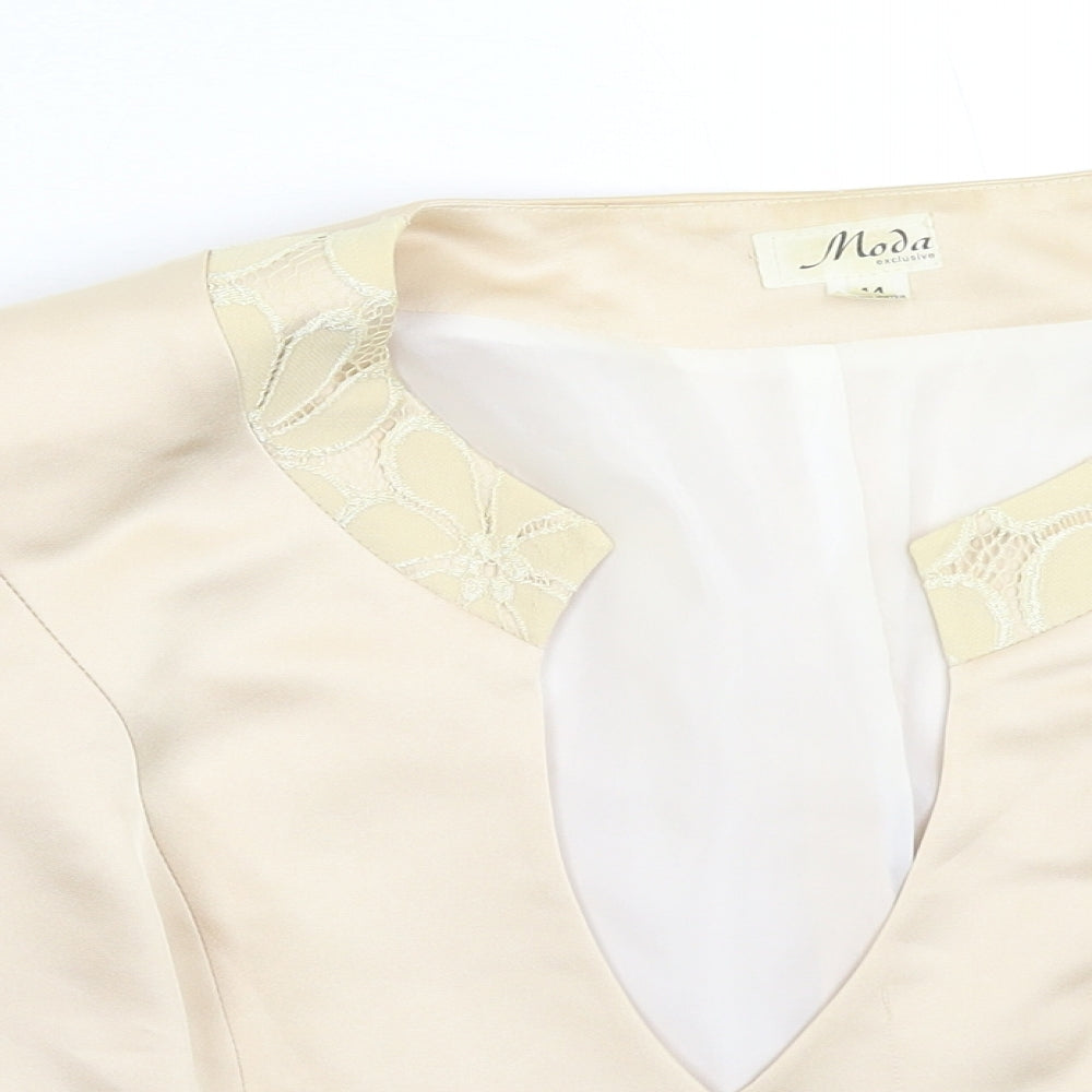 Moda Womens Beige   Jacket Blazer Size L