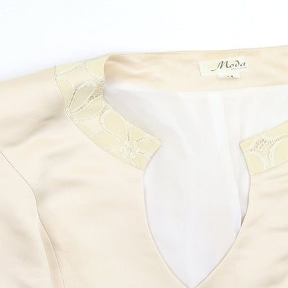 Moda Womens Beige   Jacket Blazer Size L