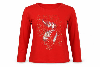 Awsarre Womens Red   Basic T-Shirt Size 12