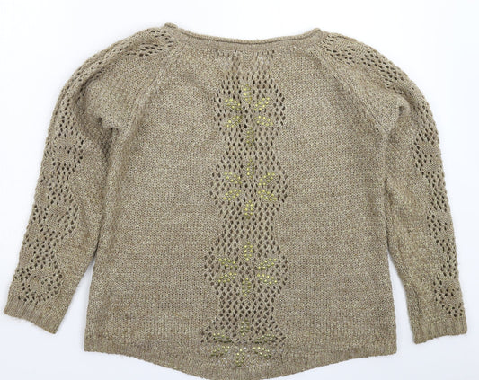 Sosyetic Womens Grey  Knit Pullover Jumper Size L