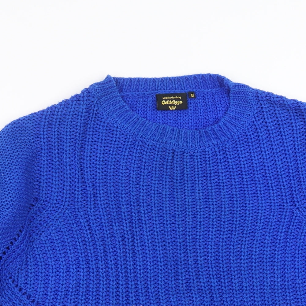Womens UK Size 8 goldigga Blue Pullover Jumper