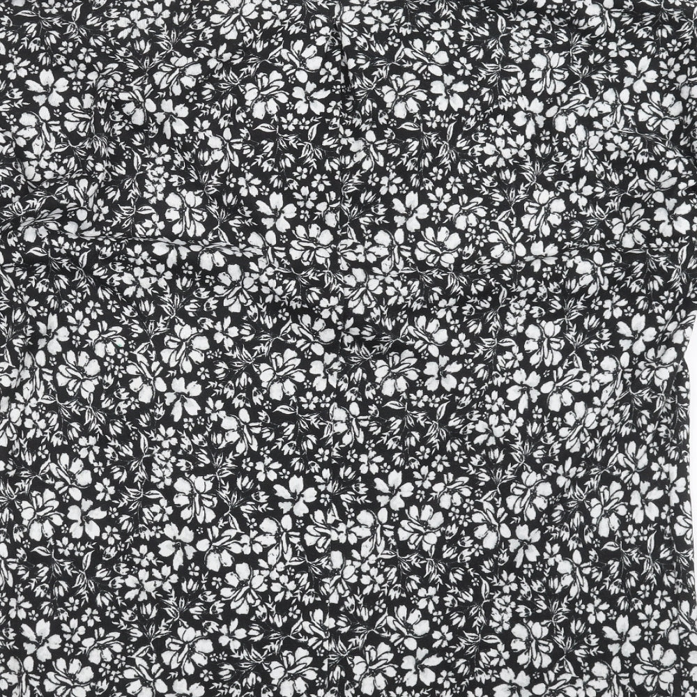 F&F Womens Black Floral Knit Pullover Jumper Size 14