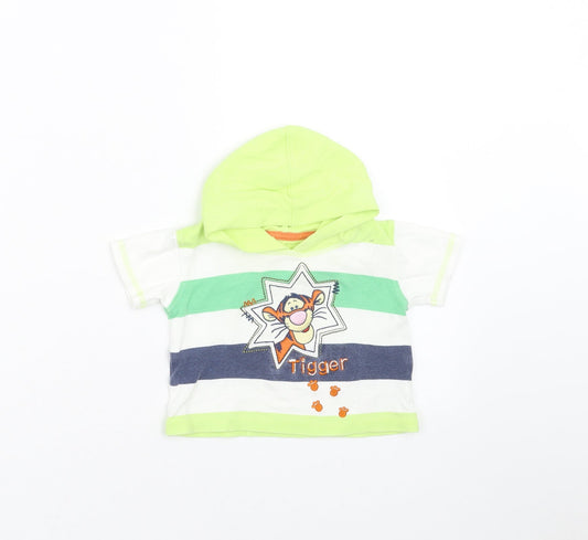 George Baby Green Striped  Pullover Jumper Size 0-3 Months  - Tigger Winnie the Pooh