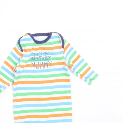 F&F Baby Multicoloured Striped  Babygrow One-Piece Size 0-3 Months  - best mummy