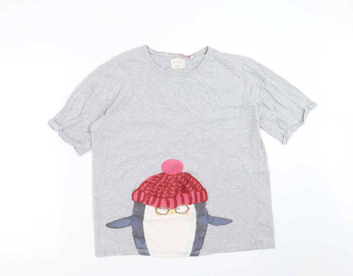 NEXT Womens Grey Solid   Pyjama Top Size S  - penguin