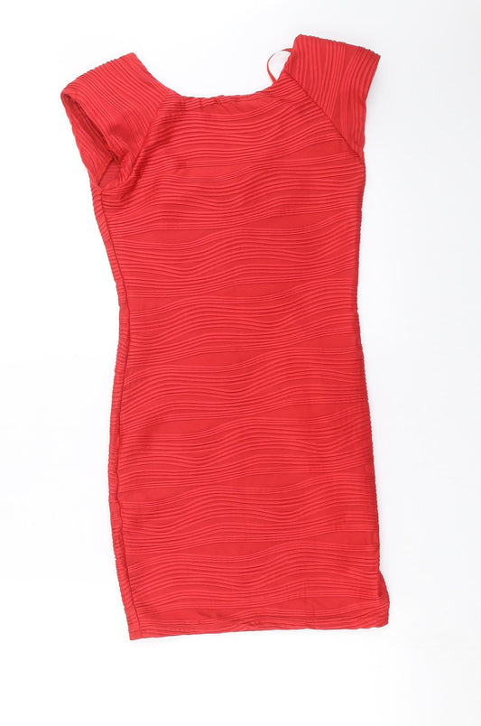 AX Paris Womens Red Geometric  Mini  Size 8