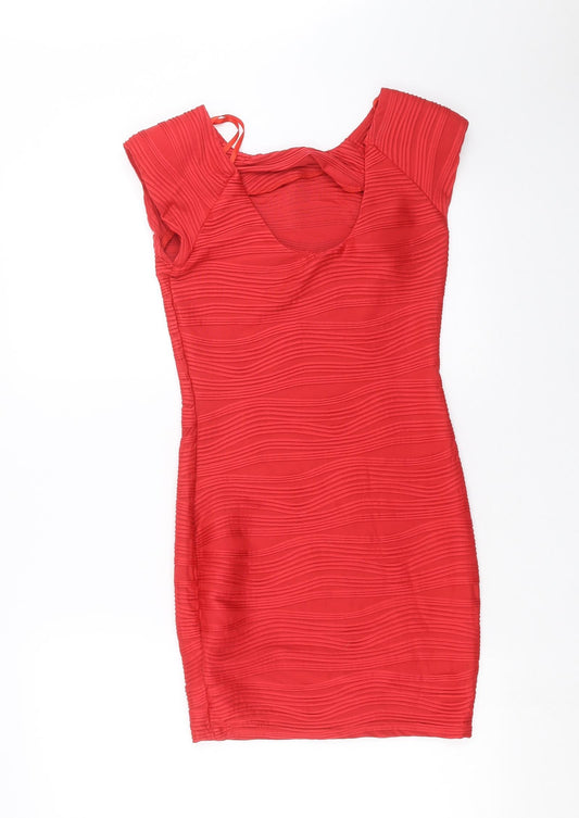 AX Paris Womens Red Geometric  Mini  Size 8