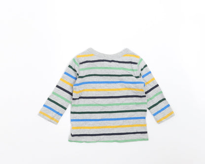 Gap Boys Grey Striped  Basic T-Shirt Size 6-9 Months