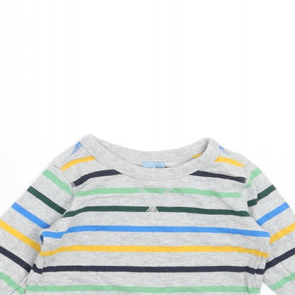 Gap Boys Grey Striped  Basic T-Shirt Size 6-9 Months