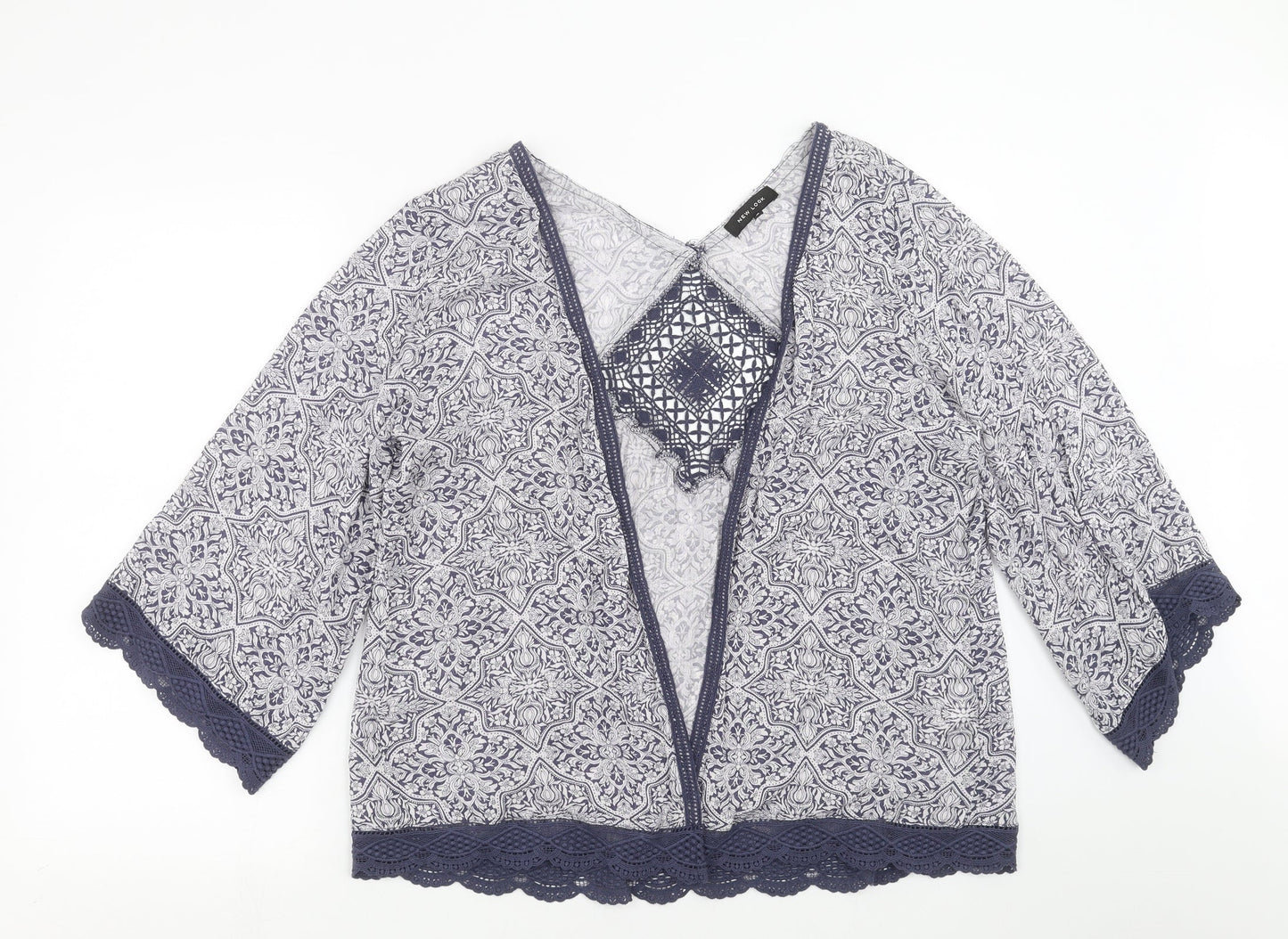 Womens UK Size 10 New Look Blue Cardigan Jumper