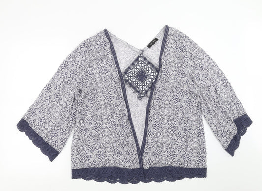 Womens UK Size 10 New Look Blue Cardigan Jumper